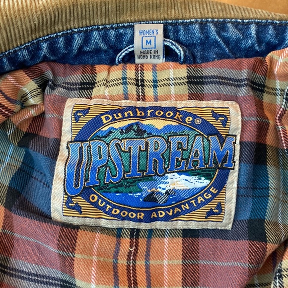 Vintage Dunbrooke Flannel Lined Denim Chore Barn Hunting Coat Corduroy Cotton - Picture 7 of 13